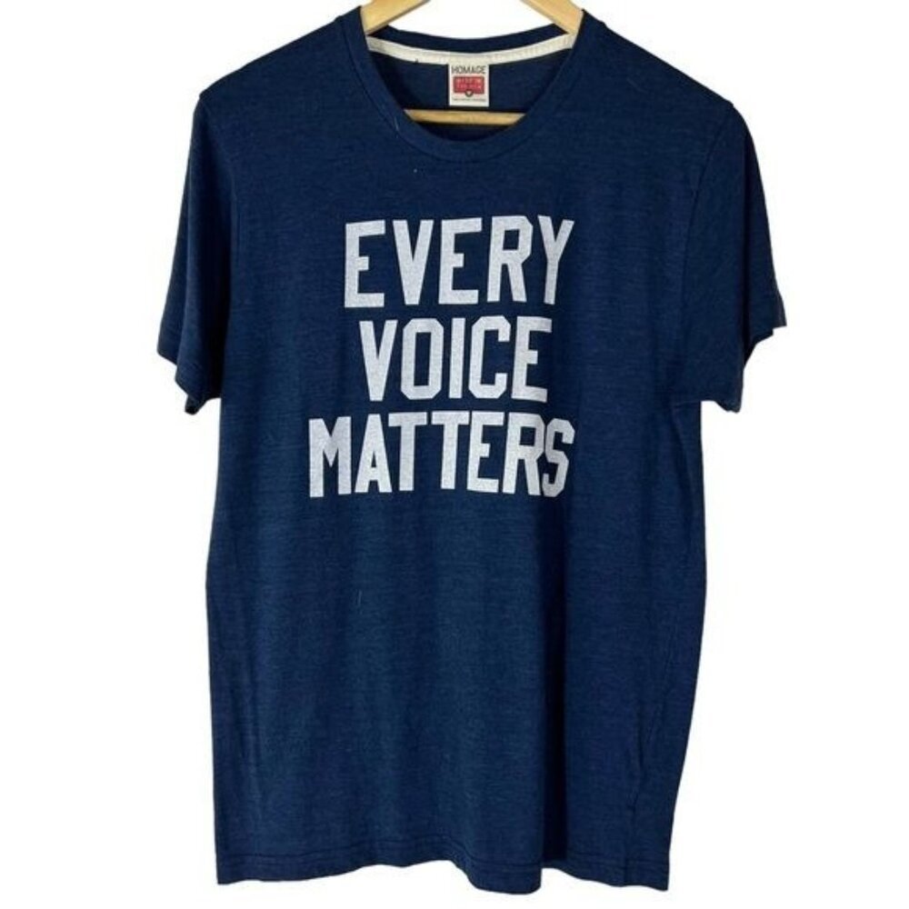 Homage Navy Blue T-Shirt M Every Voice‎ Matters